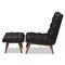 Baxton Studio Annetha Black Upholstered Walnut Finished Wood Chair And Ottoman Set 144-7933-7934 - alternate 7